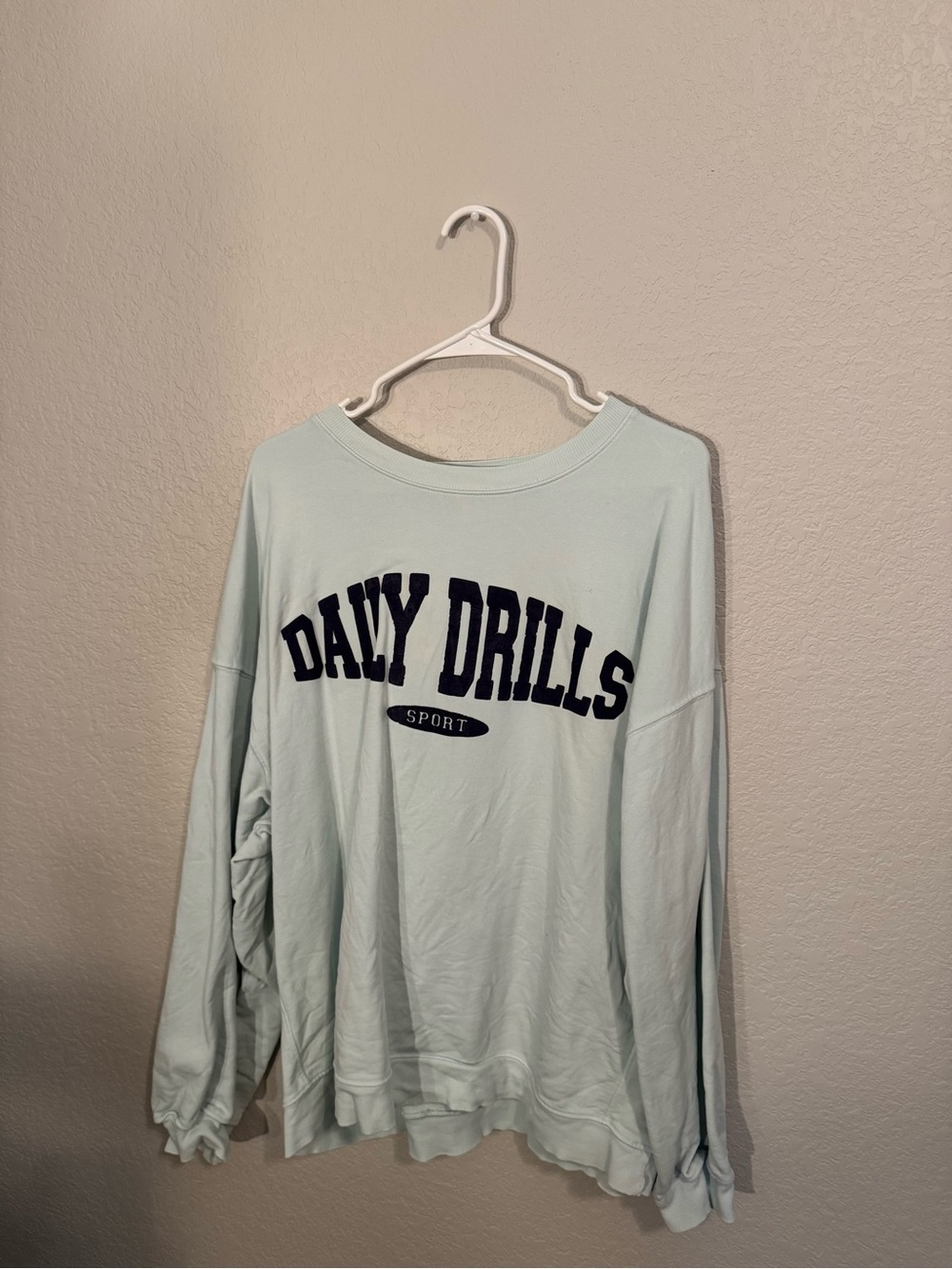 Daily Drills Light Mint Green Pullover Sweatshirt with Navy Logo